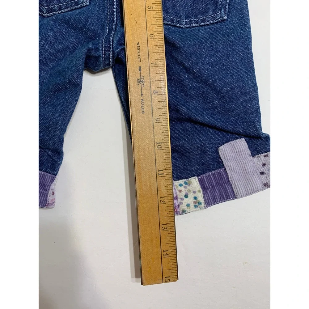 Baby Gap VTG Jeans 3-6 Months Distressed Denim Patchwork Cuffs Elastic Waist‎ - Picture 8 of 9
